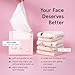 grace & stella Face Towels Disposable - Travel Essentials - Ultra-Soft & Absorbent Face Wipes Towelettes - XL Facial Towels for Cleansing & Makeup Removal - Lint-Free Facial Tissue - Vegan (60 Count)