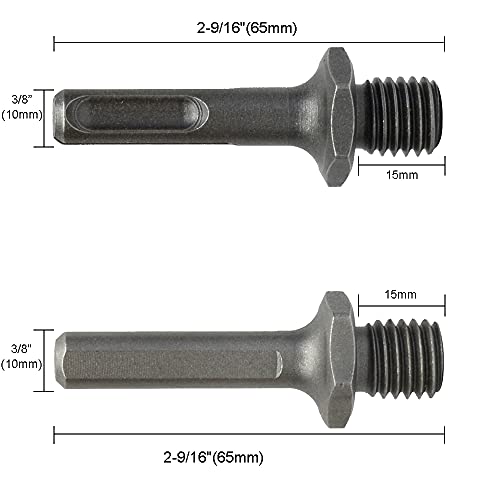 ASNOMY 2 adattatori per trapano diamantato con attacco M14, SDS Plus e Triangle esagonali per trapano diamantato M14