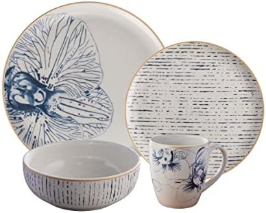 Corona Dinnerware Set 16-pieces Earthenware | Cattleya Orchid | Set de Vajilla 4 puestos | 16 piezas | Ceramica