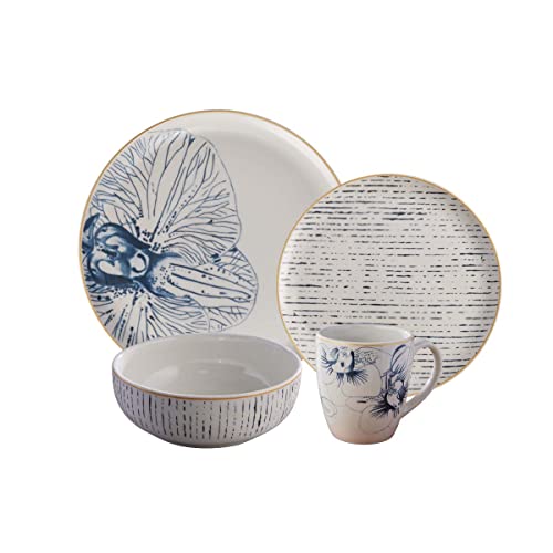 Corona Dinnerware Set 16-Pieces Earthenware | Cattleya Orchid | Set De Vajilla 4 Puestos | 16 Piezas | Ceramica #TOP12