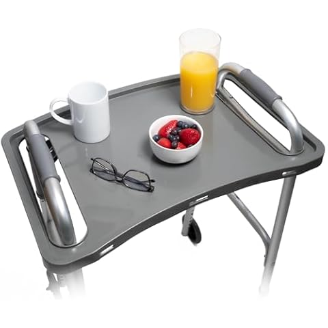 STRONGARM Solid Gray Walker Tray with Cup Holder Cover