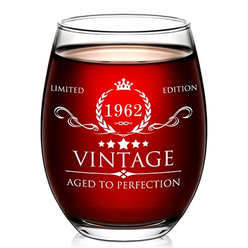 60th Birthday Gifts for Women and Men - 15oz Wine Glass - 60th Birthday Decorations for Women - 60th Anniversary Ideas for Her, Mom, Dad, Husband, Wife