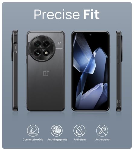 Image of Vihibii for OnePlus 13 Cover, Military Grade Drop Protection, Soft Silicone Edge & Hard Back Cover, Slim Full-Body Rugged Protective Silicone Cover for OnePlus 13, Matte Black