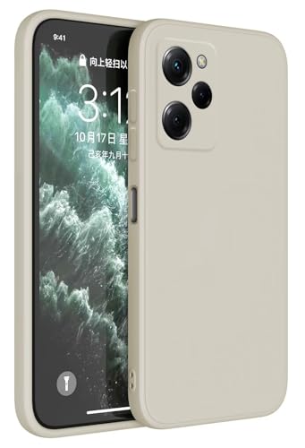 Topme Funda para Poco X5 Pro 5G (6.67' Inches) Carcasa Caja Case Estuche, Funda Protectora de Piel de Silicona TPU - Blanco Antiguo
