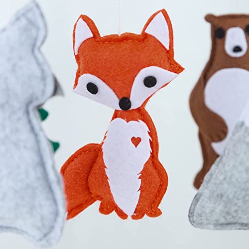 Pinnkku Woodland Animal Baby Mobile | Nursery Mobiles | Woodland Nursery Decor | Crib Mobile For Baby Boys And Girls | Crib Bedding Accessory| Baby Gift #TOP5