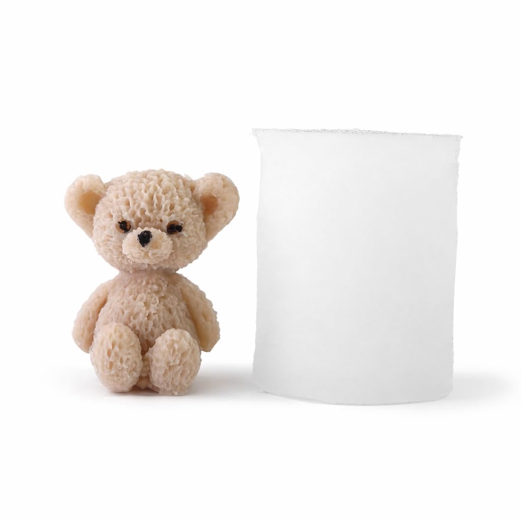Silicone Teddy Bear Candle Mold Sitting Teddy Bear Shape for Making Candle Wax Melts Aromatherapy Home Decor Candles Resin Casting Handmade Couple Gifts DIY Soap Making Wedding Decor-image-23
