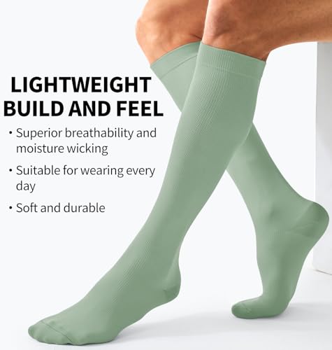 Image of Copper Compression Socks Women & Men Circulation(6 pairs) - Best for Running, Nursing, Hiking, Recovery & Flight Socks