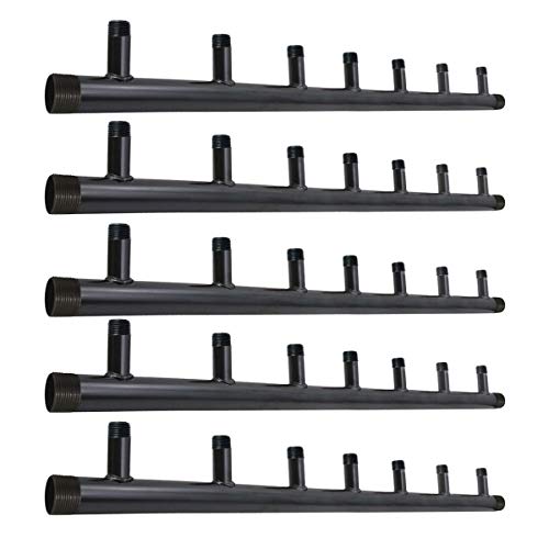 Image of Midline Valve SH7-2010-7-5 Steel Manifold, 2'' Base 7 Ports of 1'' 7'' Spacing, Black, 5 Pack
