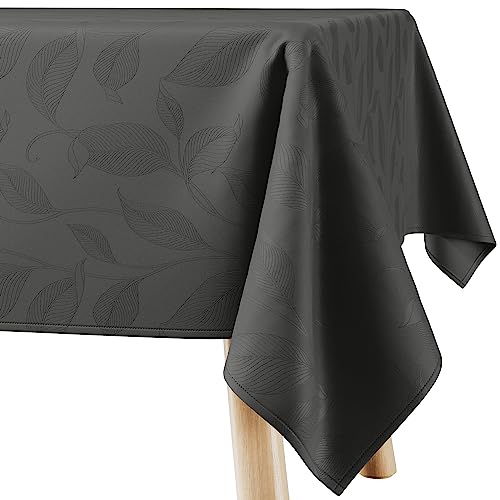 Filumi Tischdecke 60x60 cm Grau Abwaschbar Für Indoor Outdoor Pflanzenmuster Amalu