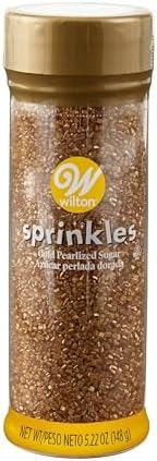 Wilton Gold Pearlized Sugar Sprinkles, Gold Sprinkles for Cookie & Cake Decorating 5.22 Oz.