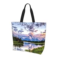 Product Material: This grand teton national park patterned tote bag is made of polyester fabric with a single sided all over print. Its large capacity enhances everyday style. Multi functional Storage: The main pocket of this grand teton national par...