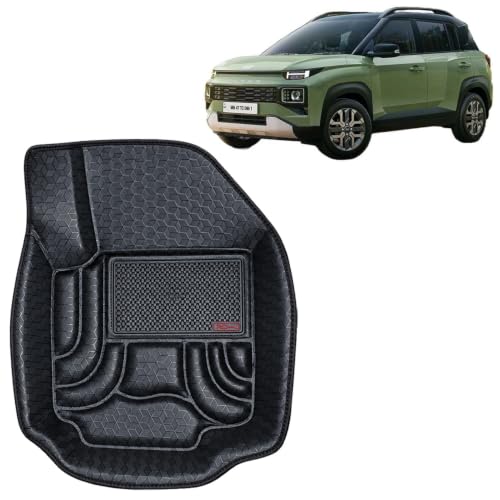 Image of OTO2EYE Car Floor Mat 4.5D Compatible for Hyundai Exter (2023 Onwards) All Model, 100% Waterproof Tray Shape, Set of 3 Pieces, Top Notch PVC 4.5D Foot Mats, Washable, 1 Year Warranty
