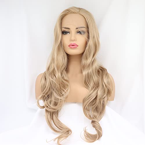 xiweiya Wigs Sandy Blonde Hair Lace Front Wig Synthetic Medium