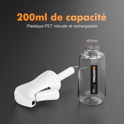 GRIFEMA pulvérisateur d'eau 200 ml blanc à brume fine – vue 6