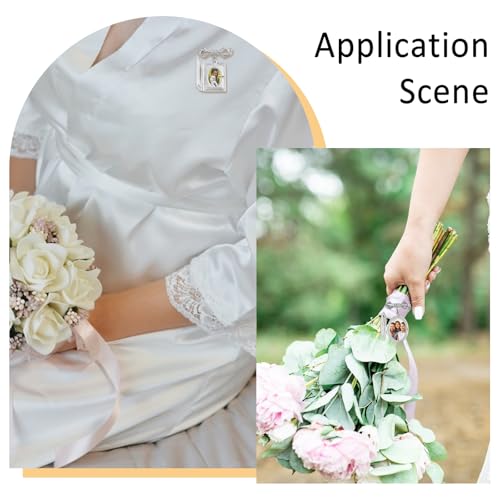 Image of CHGCRAFT Locket Brooch Bridal Bouquet Charm Flower Brooch Pin Brass Pins Set Memory Charm Coat Shirt Suit Collar Accessories for Backpack Clothing Badges