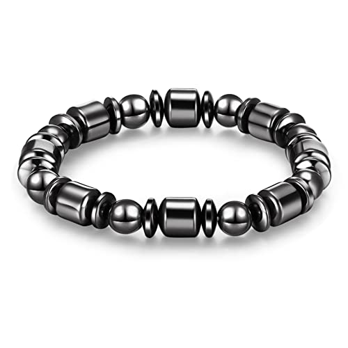 Magnetic Stone Bracelets for Women Black Ladies Bracelets Unisex Stylish Anxiety Bracelet Magnets Bracelets for Women Men Teens Birthday Gift (1 Pcs)