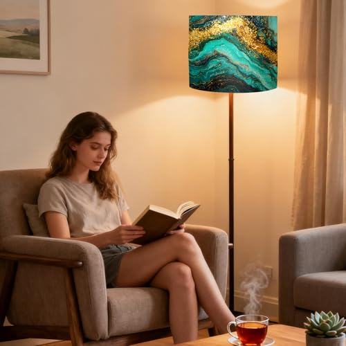 Image of Nuxovilar Lamp Shades Set of 2, 13 inch Top x 13 inch Bottom x 10 inch High (Spider) | Large lamp shades floor elegant home decor accents covers light bedroom living room (Elegant)