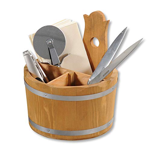 Wooden Cutlery Holder, Height: 20 cm, Depth: 18 cm, Braun, 20 centimeters - Image 4