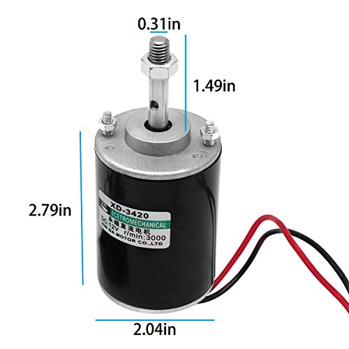 12V 30W Permanent Magnet Dc Motor, 3000Rpm High Speed Cw/Ccw Electric Gear Motor For Diy Generator And 12V-40V 10A Pwm Dc Motor Speed Controller Fan Controller With Knob-High Efficiency #TOP5