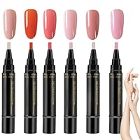 6 Stück 3 In 1 Nagellackstifte,Langhaltendes Gel Nagellack Stift Set,Nagellack Stift,Nagelkunststifte Maniküre Kit,Nail Art Marker,Nail Art Pens für DIY Nagelkunst,Schönheit,Maniküre Werkzeuge
