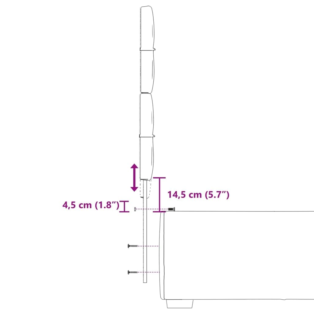 Łóżko kontynentalne z materacem ciemnobrązowym, 100 x 200 cm, materiałowa rama łóżka z zagłówkiem, materac ze sprężynami kieszeniowymi, stelaż łóżka, wygodna nakładka z pianki