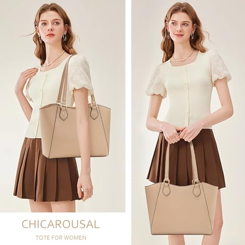 Image of CHICAROUSAL Tote Handbags Purses for Women PU Leather Womens Shoulder Bag | Large Tote Bag for Women, Shoulder Purse, Vegan Leather Purses for Women, Women's Handbags