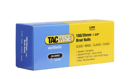 Tacwise 0399 Clous de Finition Brad Galvanisés de Type 18G / 35 mm, Lot de 5.000