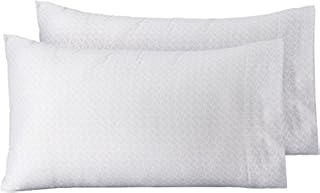 Amazon Basics Microfiber Pillowcases, Grey Crosshatch  Set of Two
