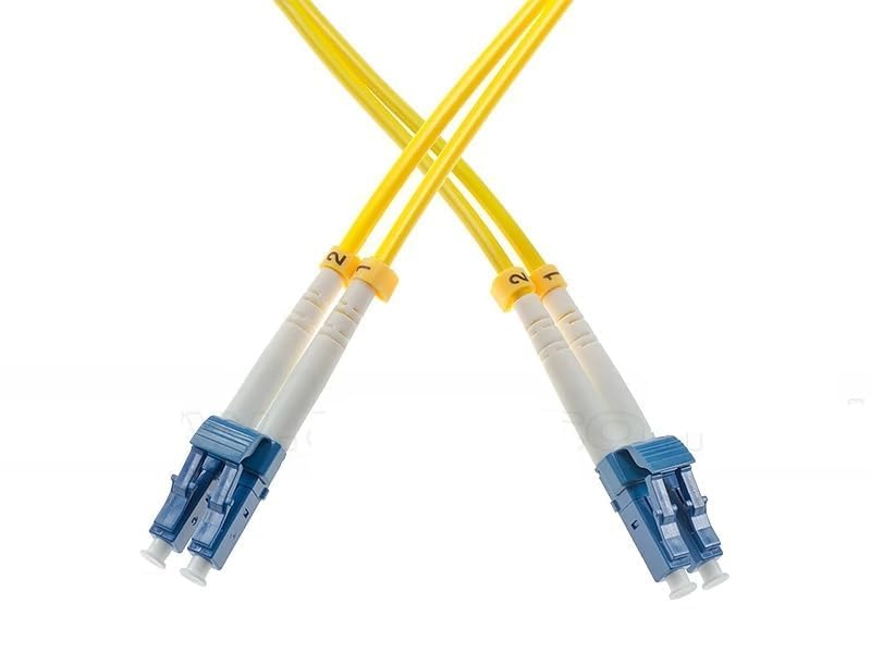 Image of 3 Meter LC to LC Fiber Optic Cable - Simplex Single Mode 9 /125 Jumper, FSMS LC /UPC to LC /UPC Connectors, Yellow - High-Speed Data Transmission