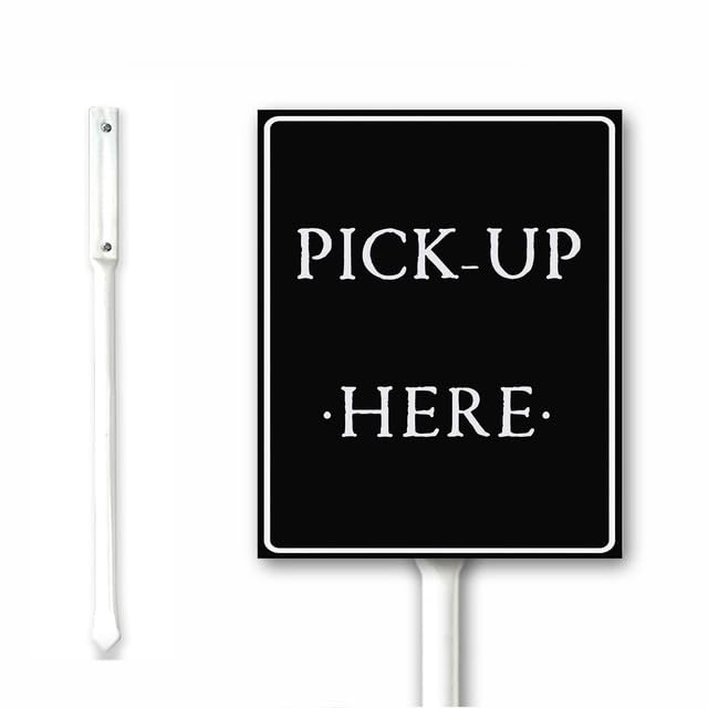 Pick up Here Sign Yard Sign With Stake, 12x15 CM Rust Free Aluminum, Weatherproof Outdoor Use