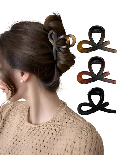 ZYOWAIT ヘアクリップ しっかりとまる 小さめ 毛量多い バンスクリップ 髪留め 髪 クリップ 髪ドメクリップ ヘアくりっつぷ おしゃれ 韓国 可愛い 髪量多い 髪止め ハーフアップ hair clip 3個セット