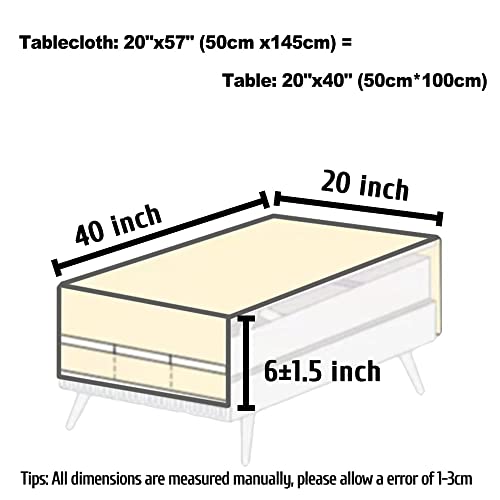 Linen Coffee Tablecloth With Pockets, Rectangular Tea Table Cloth Cover Washer Dryer Top Covers Fridge Dust Cover (Light Gray-B) #TOP3