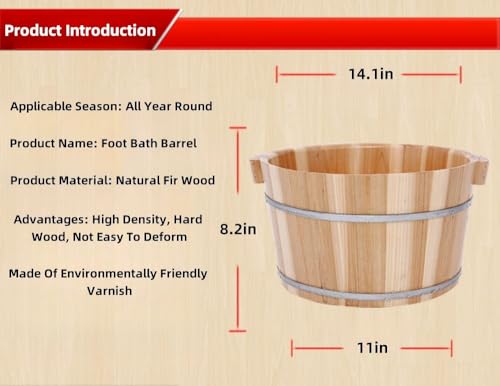 Bañera de Pies de Madera Maciza de Cedro miniatura 7