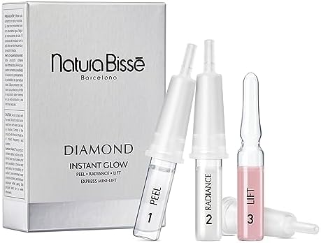 Natura Bissé Diamond Instant Glow, Anti-Aging Ampoule Trio, Lifts, Firms, & Illuminates, For All Skin Types, 3 ampoules x 1 treatment