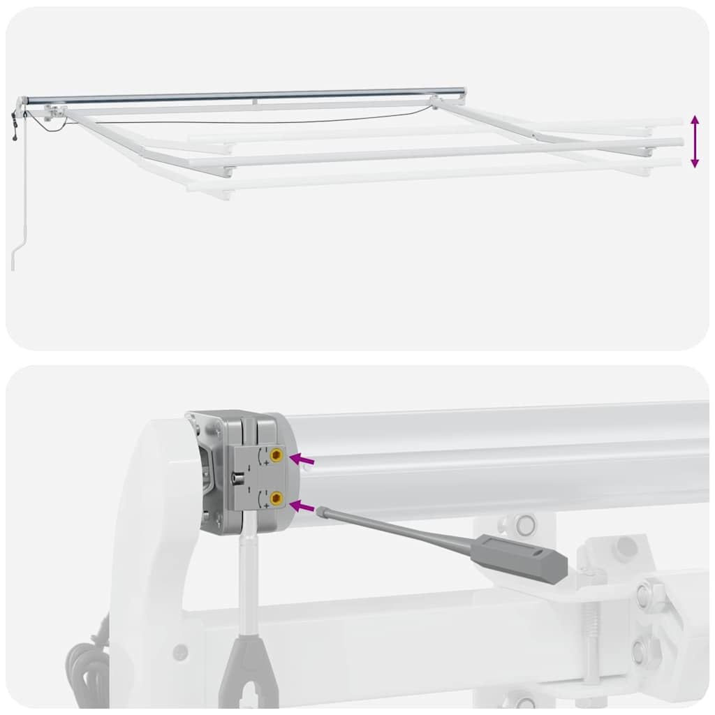 Marco de toldo blanco de aluminio 3 x 2,5 m, extensible con manivela para balcón, terraza, jardín, protección solar, privacidad y uso exterior resistente a la intemperie