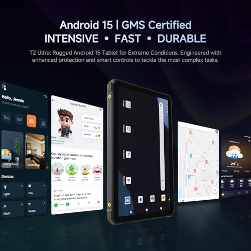 Image of Rugged Tablet T2 Ultra, 10.95 inch Android 15 Tablets, 20000mAh 20GB(12+8)+256GB (2TB TF) Outdoor Industrial PC, 32MP+64MP+20MP Octa-Core IP68 Waterproof Computer for Outdoor UTV Moto Drone Field Work