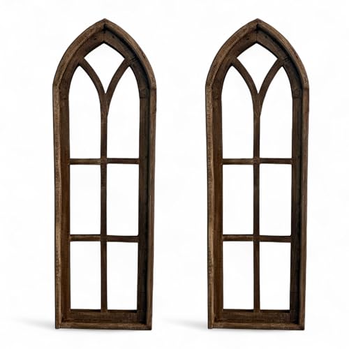 Farmhouse Wooden Wall Window Arches Set of 2 - Wood