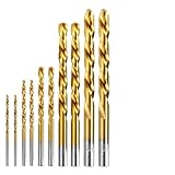10-teiliges Set von Linkshänder-Bohrer-Bits aus HSS mit geradem Schaft für elektrische...