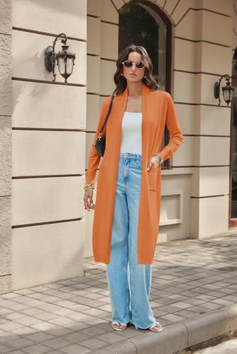 Image of GRACE KARIN Essential Solid Open Front Maxi Long Knitted Cardigan Sweater for Women