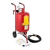 Robuste Stahlkonstruktion 40L Mobiler Sandstrahler mit Zubehör 3m Professioneller Tragbarer Sandstrahler 40L Sandstrahlerrohr (40L)