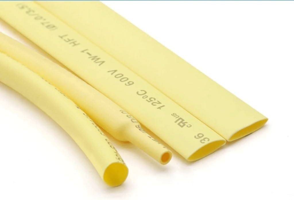 2:1 Heat Shrink Heatshrink Tubing Yellow, for Wire Repair DIY Cable Protecctor Tubing Sleeving Wrap Accessories (Color : 18mm, Size : 25 Meters)