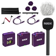 Digital 2-channel wireless microphone system: two transmission modules - one reception module Ideal for videographers / interviews / podcasts / presentations / streaming Range up to 260 m / fee and registration-free 2.4 GHz band Connection option for...