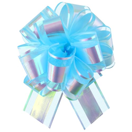 yisight 10pcs Lazo Regalo Grande, Lazos para Lazos de Boda, Diámetro de 15 cm, Cinta para Moños de Regalo, para Boda, Bolsas de Azúcar, Manualidades, Coche Decoración (Azul)