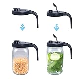 MIJAYENV 2 Pack Wide Mouth Mason Jar Lids with Handle Flip Cap Lids for Mason Jar Easy to Pour Spout