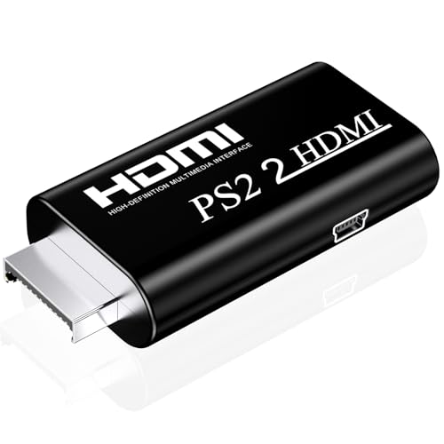 IYUANEPRO New PS2 to HDMI Converter Adapter, PS2 to HDMI Converter with 3.5mm Audio Output for HDTV HDMI Monitor Supports All PS2 Display Modes