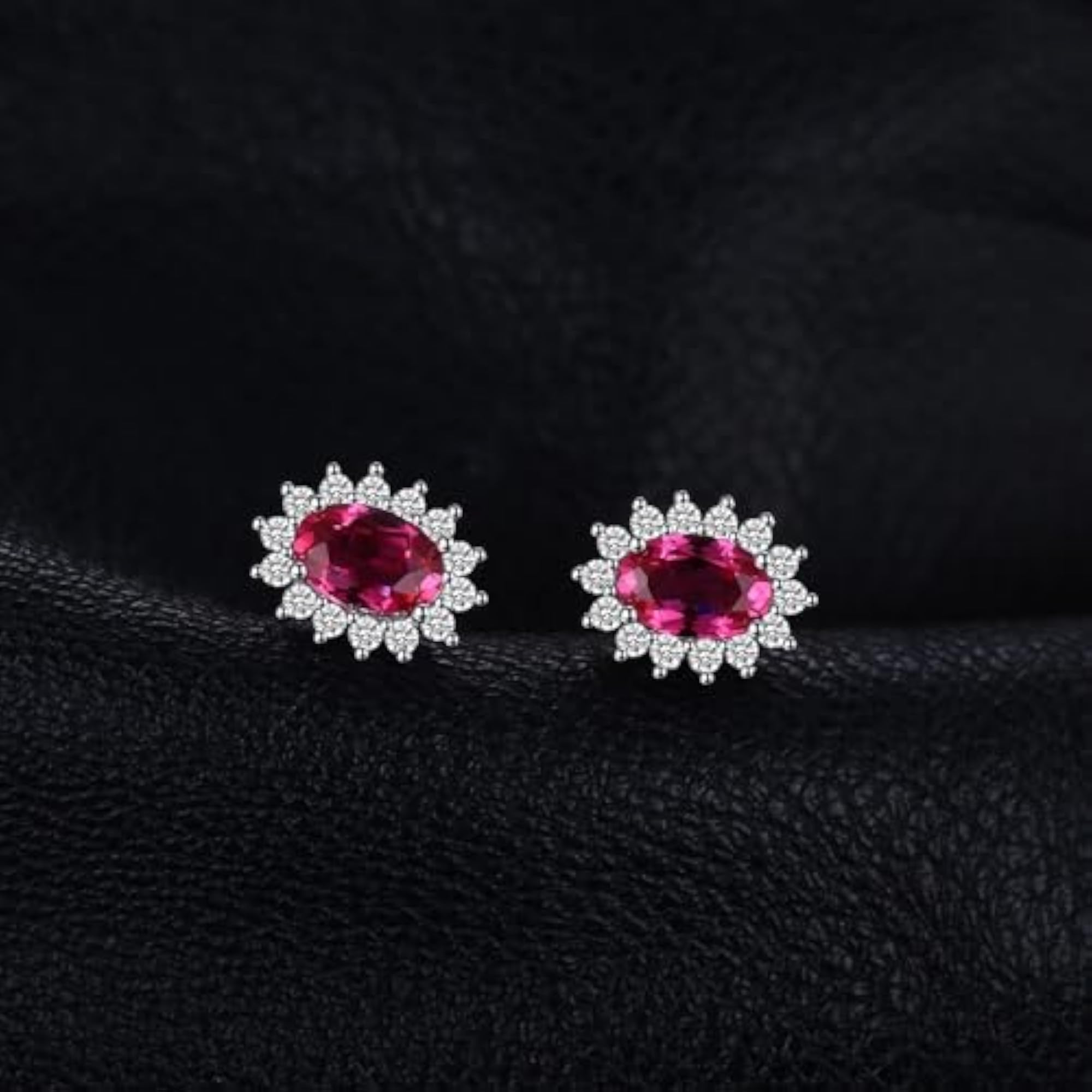 Ruby & Cubic Zirconia Jewelry Set - Trendy Bling Queen Necklace