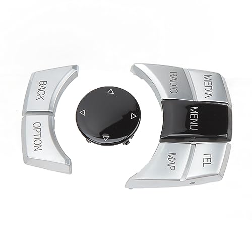 Botones de control multimedia chasis F plata para accesorios de consola central, 6 uds. 5
