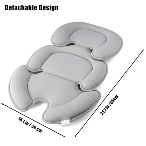 image for PandaEar Baby Car Insert Cushion Pad, Infant Head & Body Support Pillo