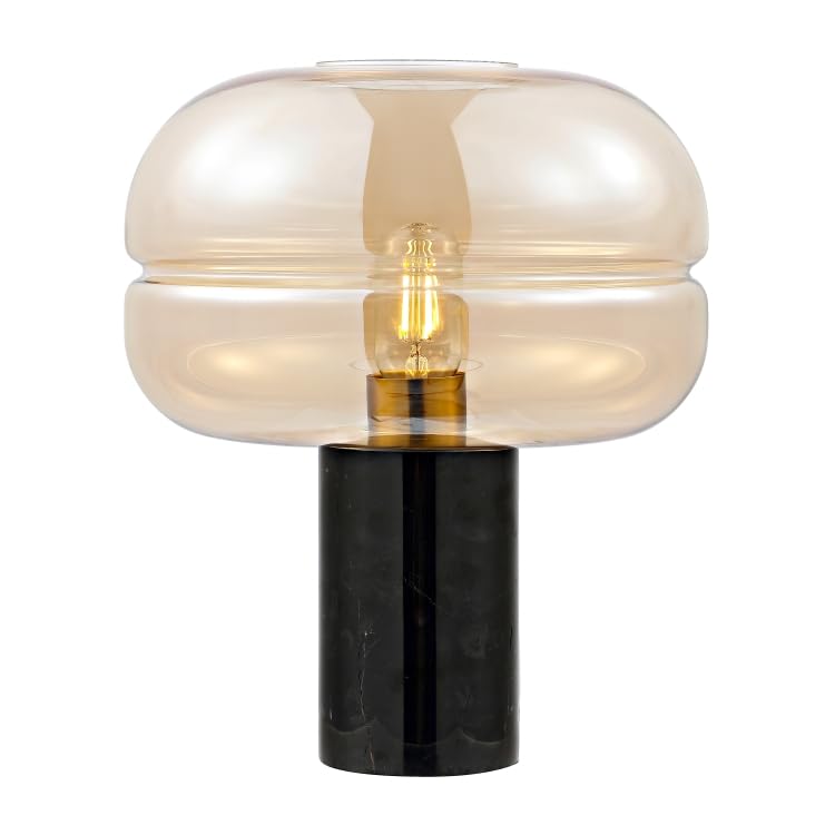 SAFAVIEH Modern Glas Tischlampe, Schwarzer Marmor