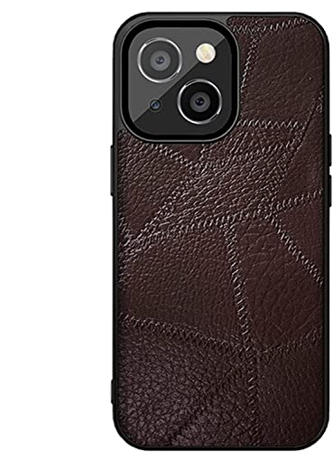 Housse de protection en cuir iPhone 13 mince marron INFRI